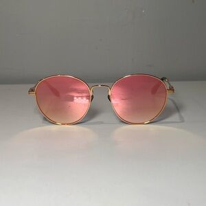 Sonix Chic Gold Frame Sunglasses with Pink Lenses